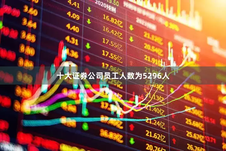十大证券公司员工人数为5296人